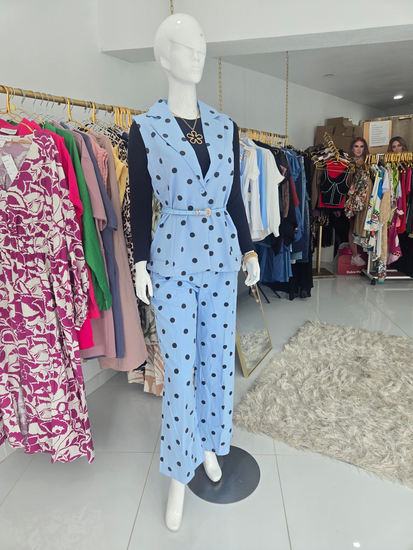 Polka dot blue set