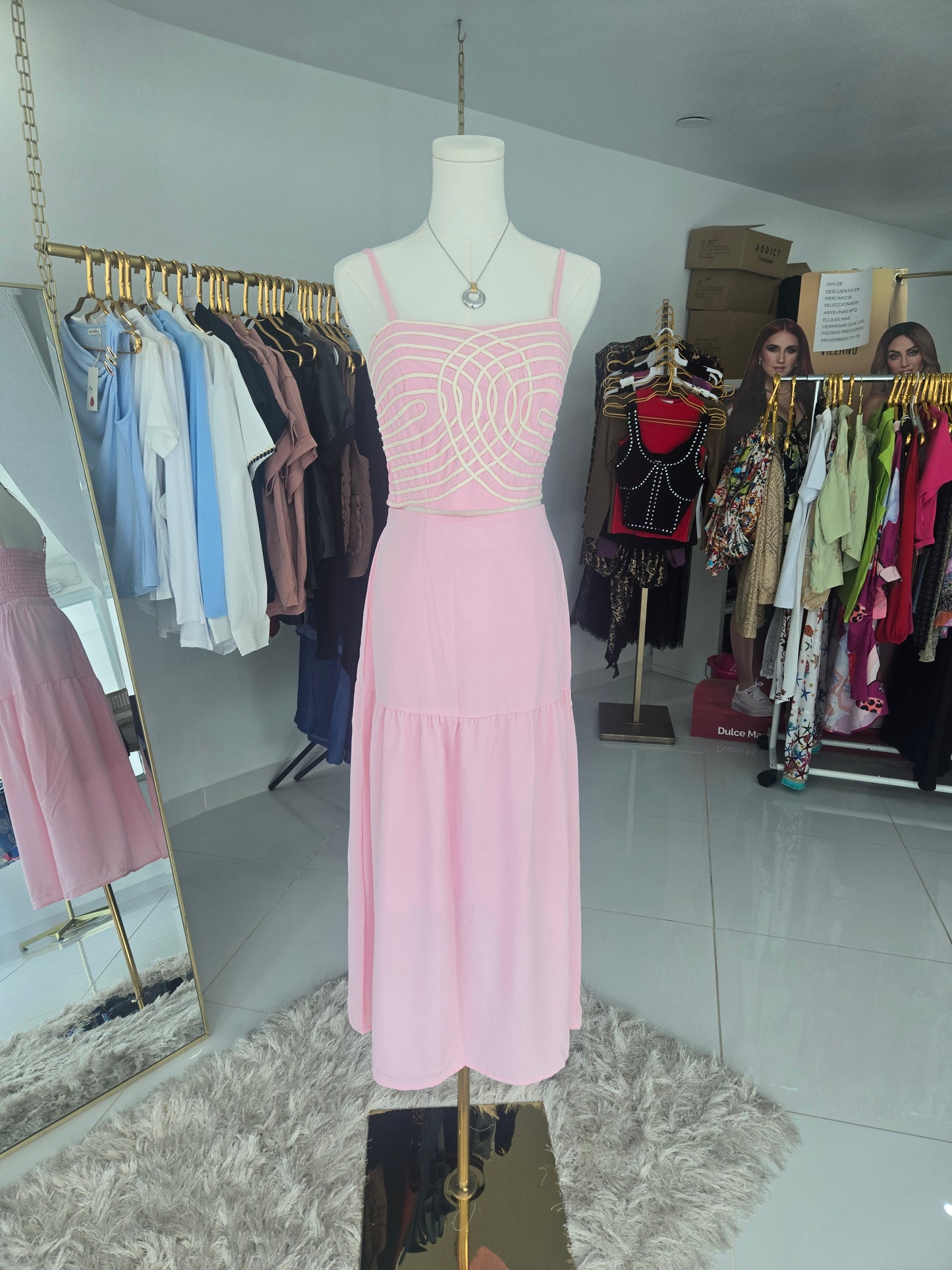 Pink skirt set